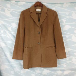 Bally First Lady Blazer Designed in Switzerland 60% Wool 40% Angora, sz 40 Camel